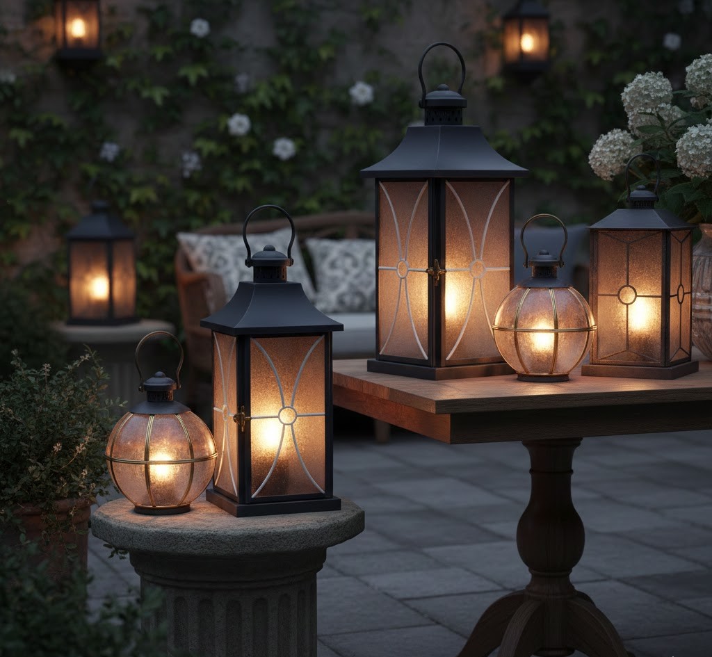Vintage style garden lantern